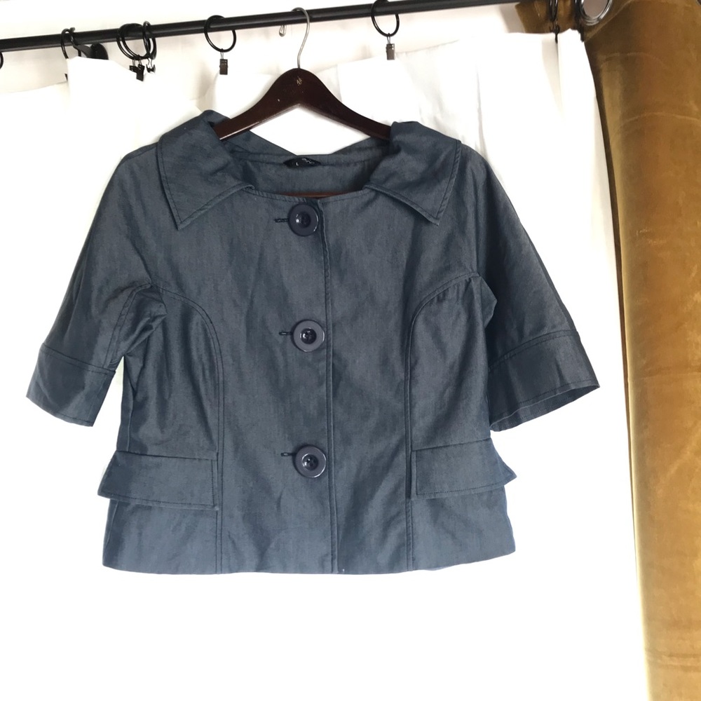 ZINC Button Professional Dark Wash Denim Blazer